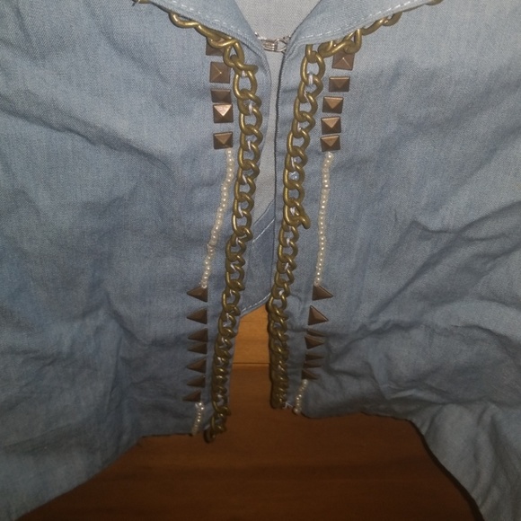 Lucca Couture Chain Stud & Bead Embellished Jacket - Picture 2 of 8